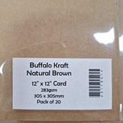 Cardstock 12x12 Buffalo Kraft Natural Brown pack of 20